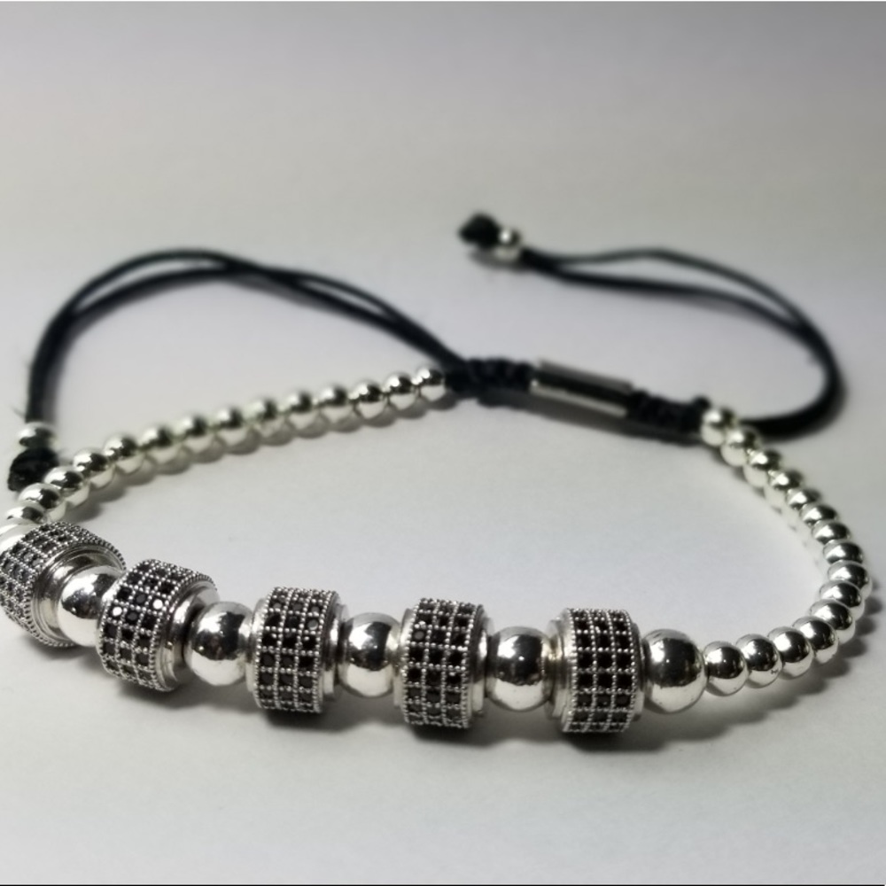 Black and silver bracelet